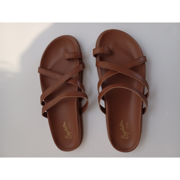 Seychelles Womens Sandals Sz 9 Brown Slip Ons Brand New - Picture 1 of 4
